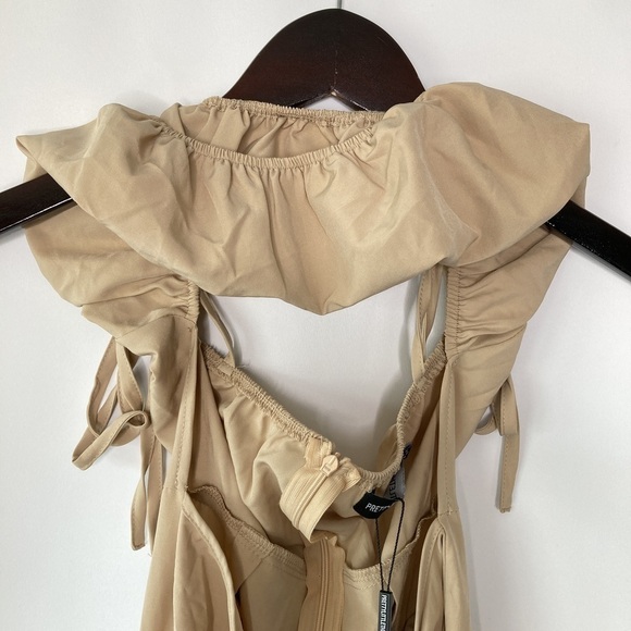 PrettyLittleThing Stone Strappy Cut Out Knotted Skirt Midaxi Dress Size 2 - Picture 8 of 15